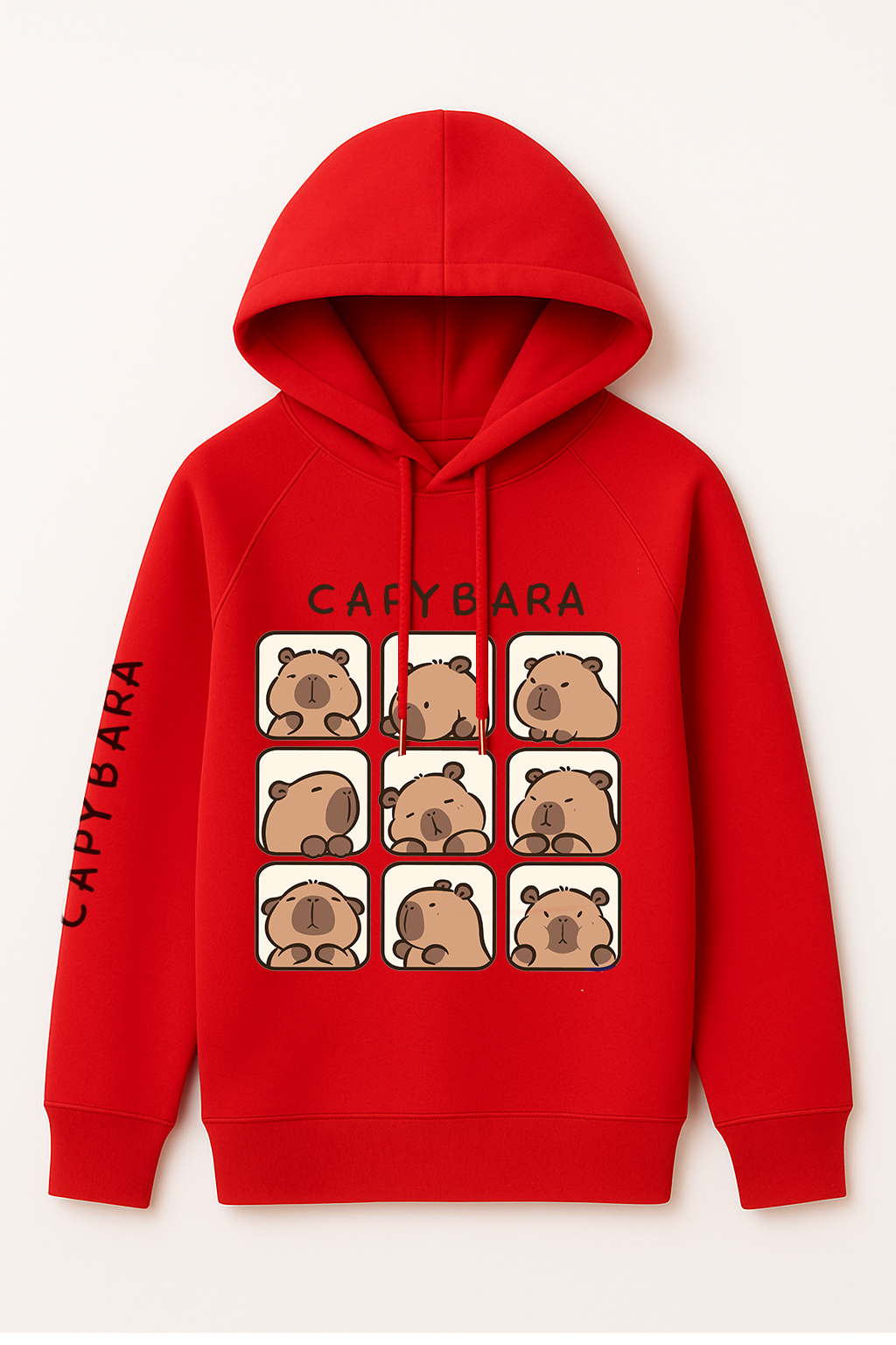 Hoodie Capybara Rojo – Energía y Diversión para los Peques