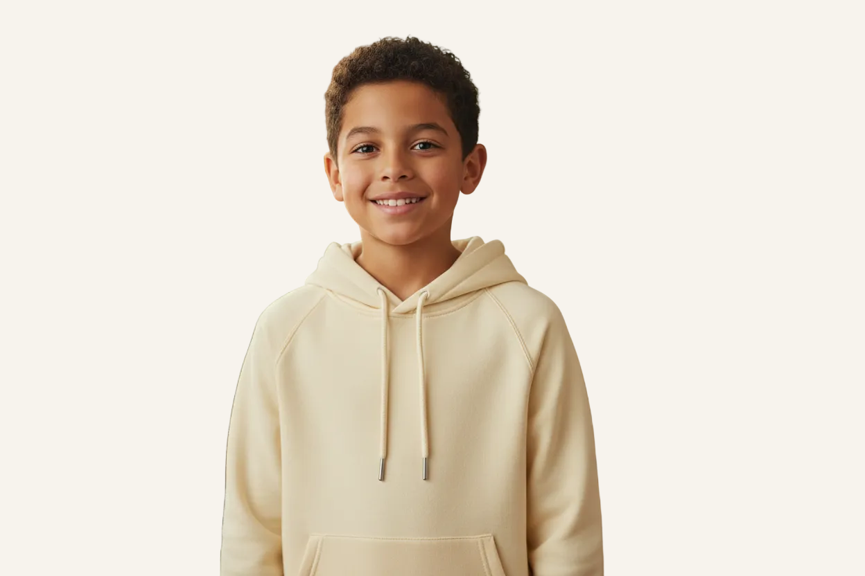 Hoodie_para_niño_color_arena