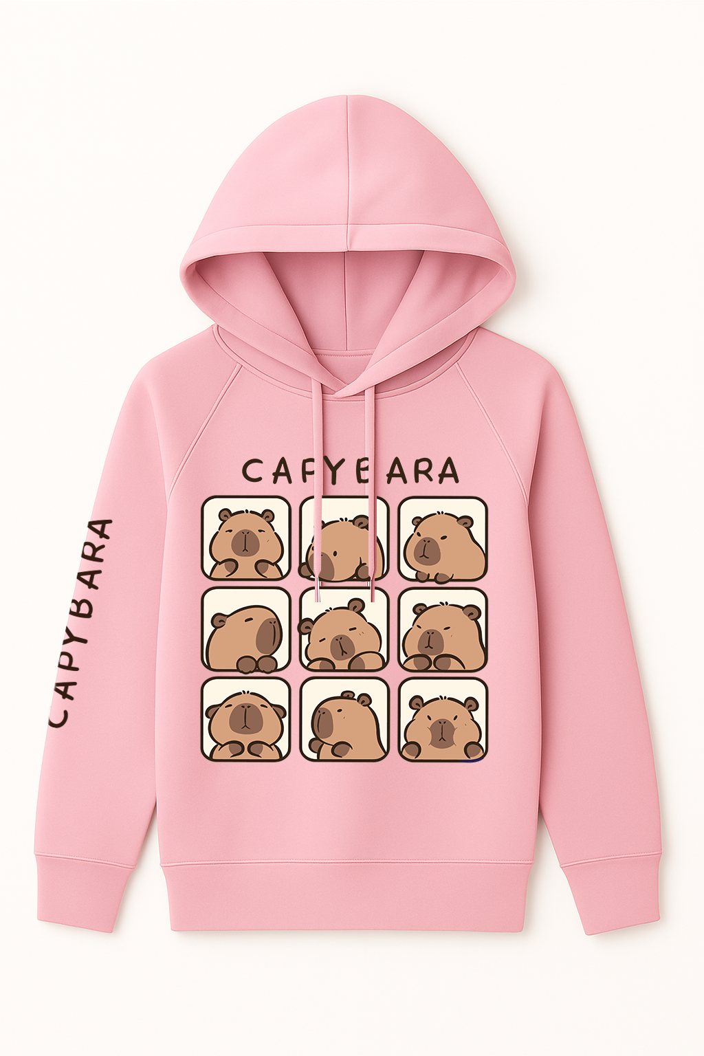 Hoodie Capybara Rosa – Ternura en un Diseño Rosa Pastel