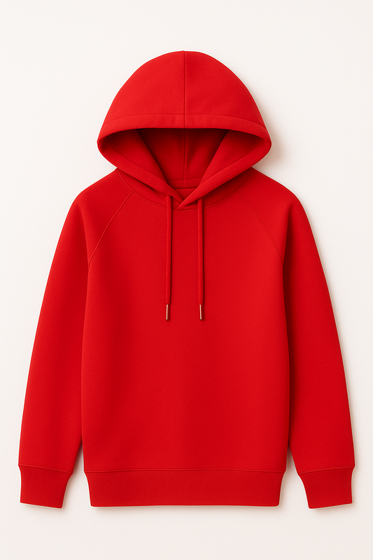 Hoodie unicolor rojo para niña