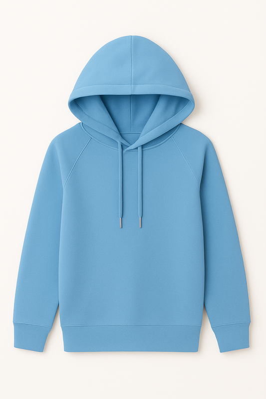 Hoodie unicolor azul claro para niña