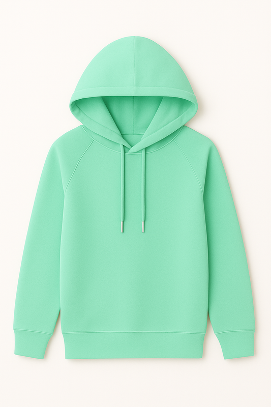 Hoodie unicolor azul aguamarina para niña