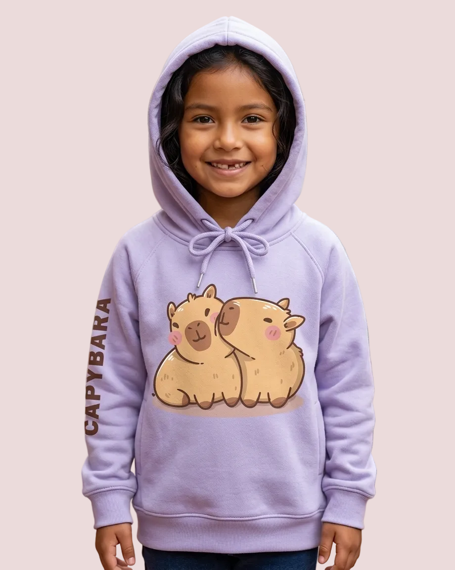 Hoodie Capybara Lila Besitos – Amor y Ternura en Cada Abrazo