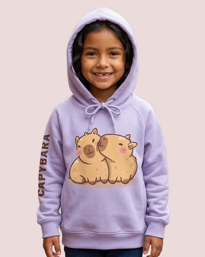 Hoodie Capybara Lila Besitos – Amor y Ternura en Cada Abrazo